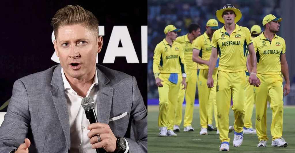 Michael Clarke Pat Cummins and other Australia team members aW7Adk